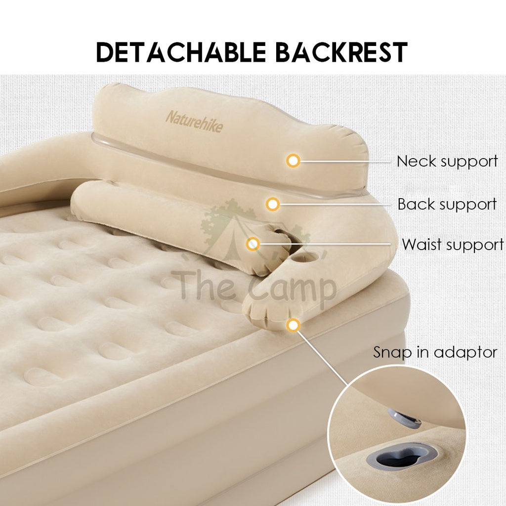 Naturehike Inflation Double Air Bed 46cm with Headrest Pump Mattress Inflatable Tent Bag Pole Nail Peg Tarp CNH22DZ002