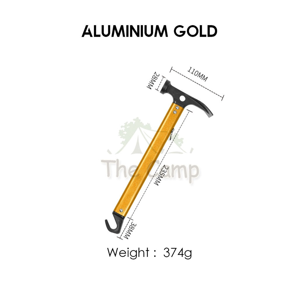 Camping Hammer Stainless Steel Copper Aluminium Brass Solid Wood Handle Peg Stake Nail Hammers Multifunction
