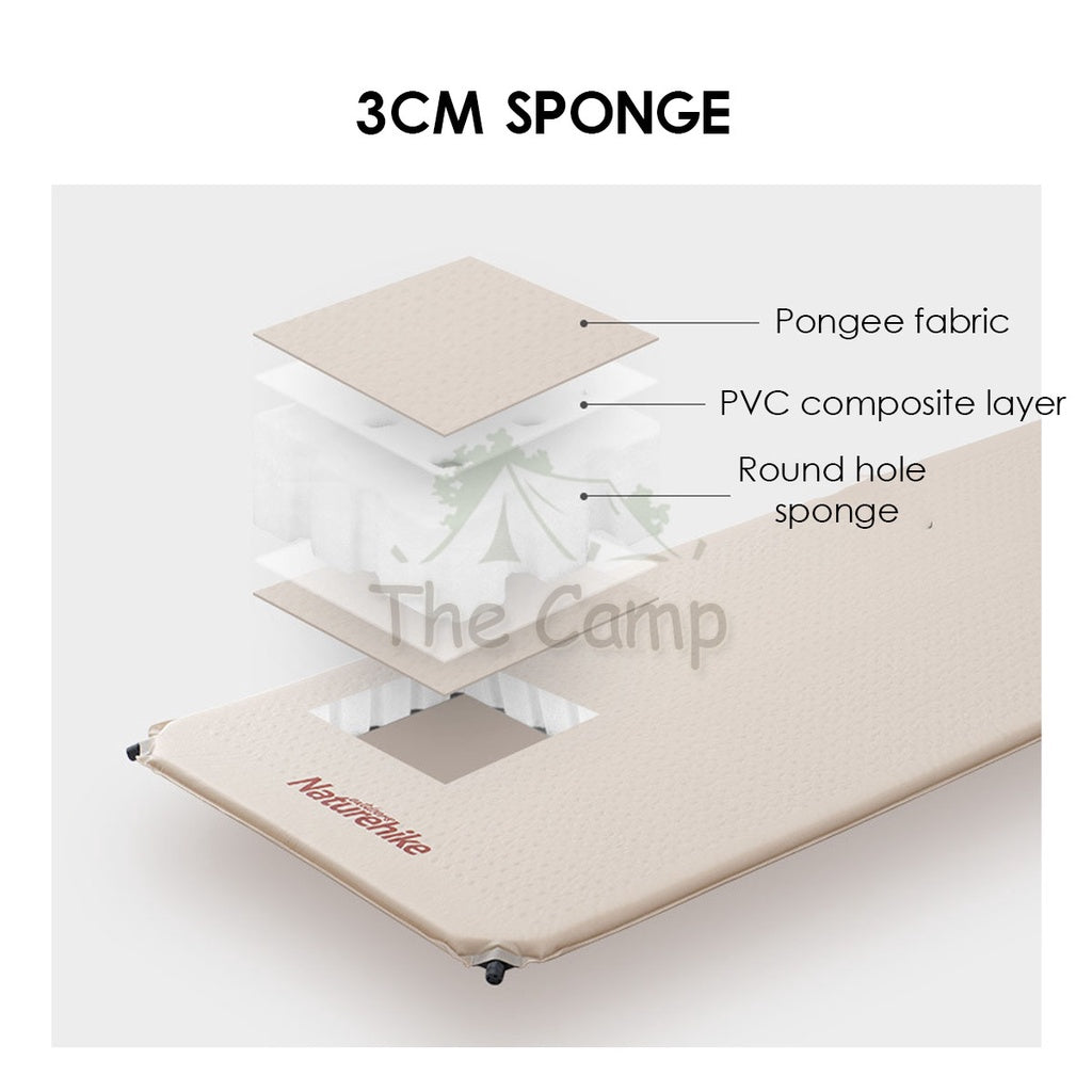 Naturehike Sponge Bed Mattress Auto Inflate 3cm / 6cm Self Inflatable Single Double Outdoor Camping Foldable NH20DZ002