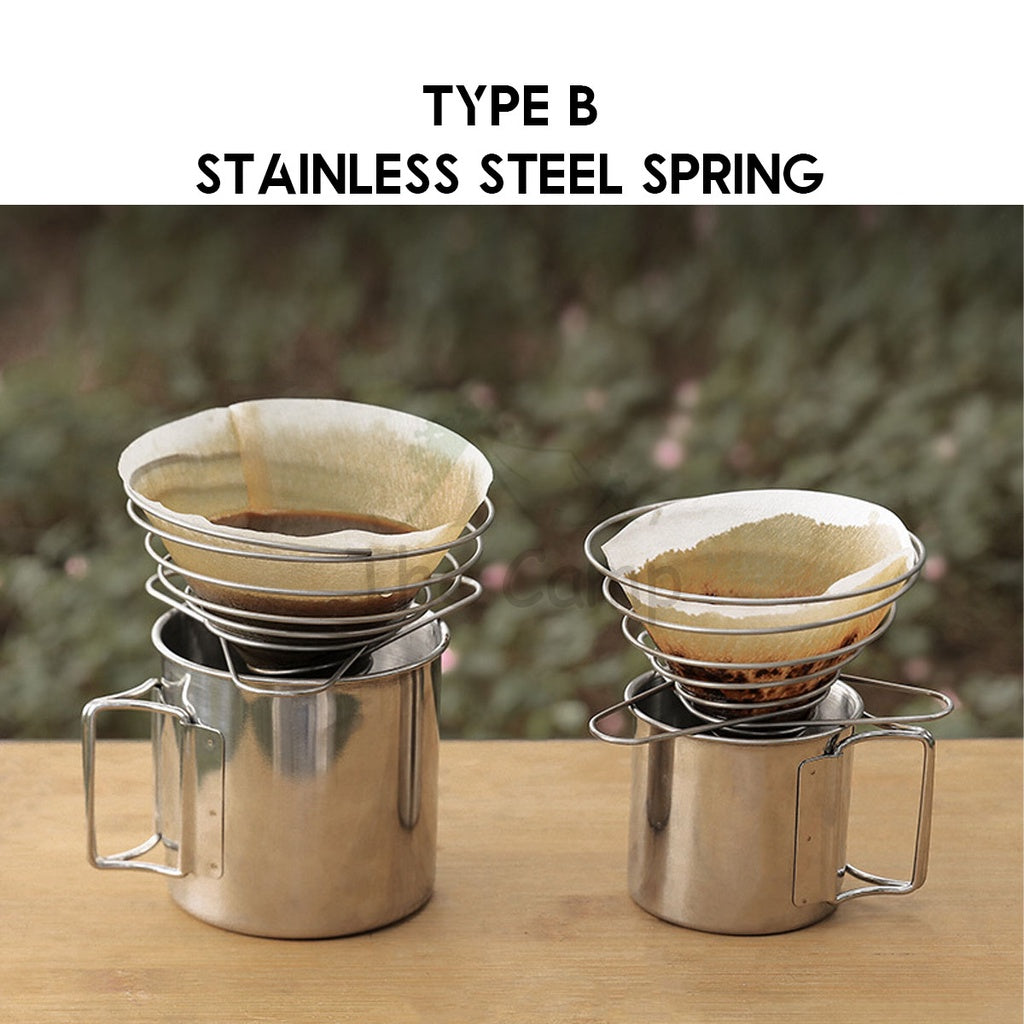 Portable Coffee Filter Dripper Holder Stainless Steel Outdoor Reusable Foldable Rack Camping Hiking Penapis