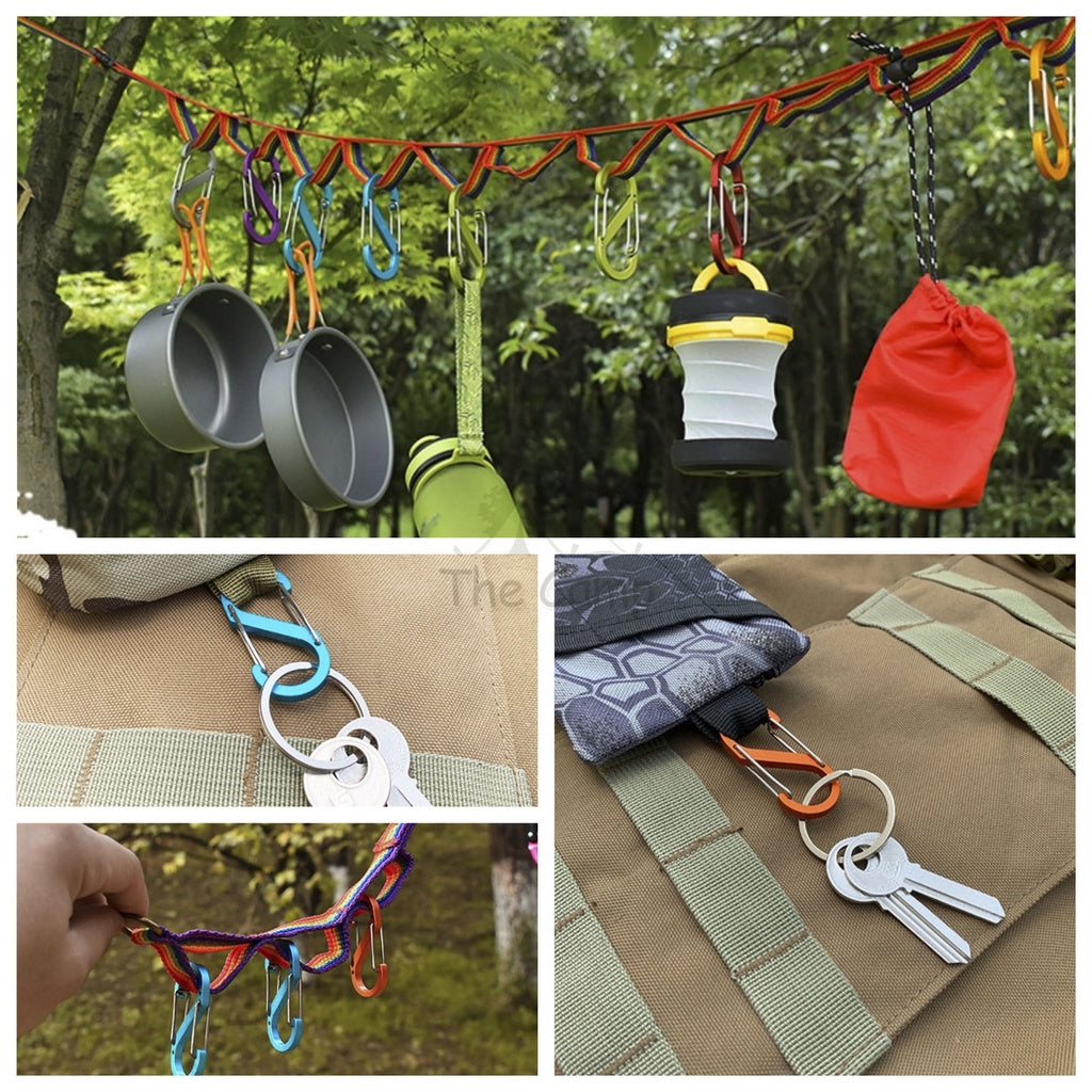 Carabiner D Shape S Shape Aluminium Stainless Steel Buckle Clip Key Chain Outdoor Camping Paracord Spring Keyring Hook