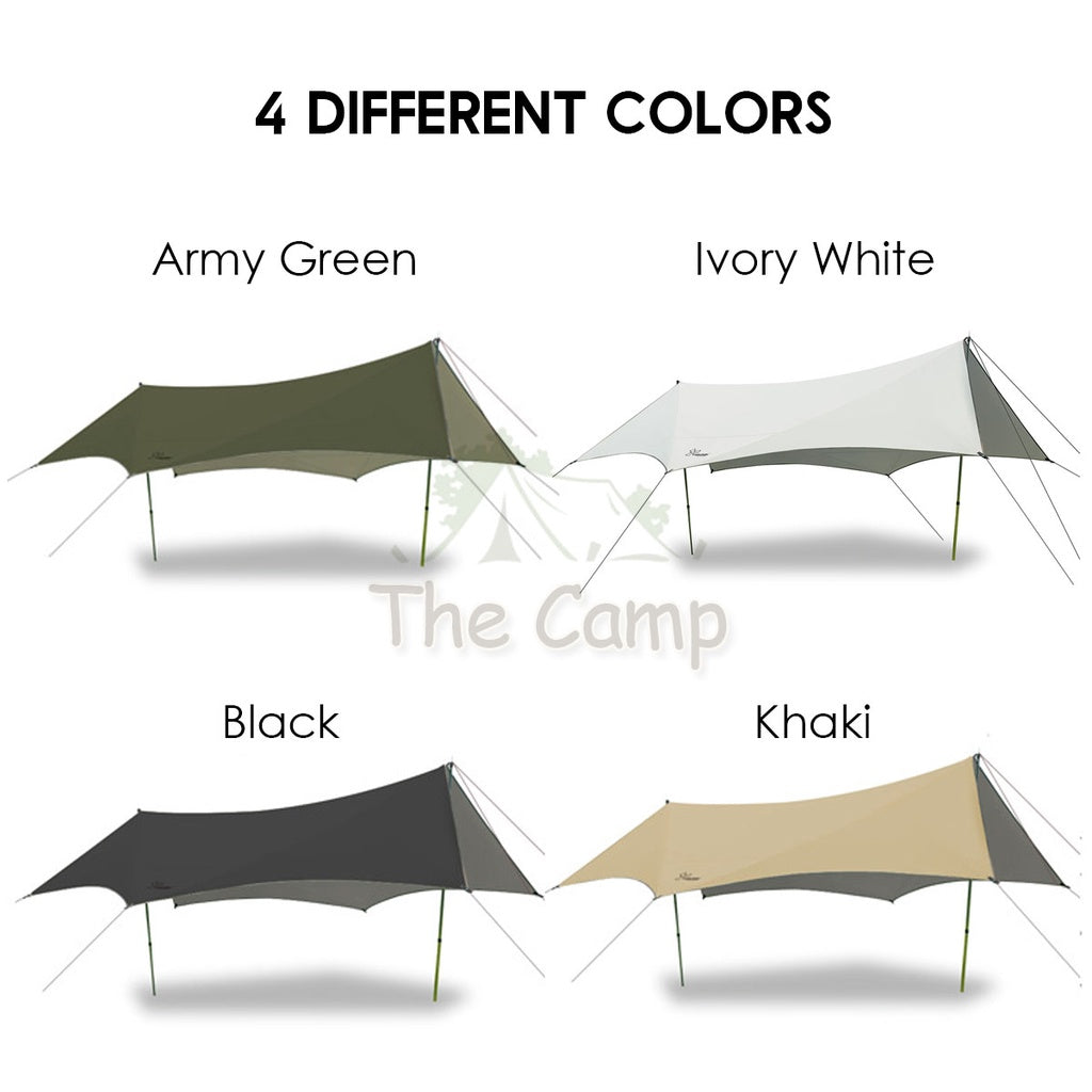 VIDALIDO Monster Tarp Flysheet Silver Coating Black Coated Camping Waterproof Shelter Tent Awning