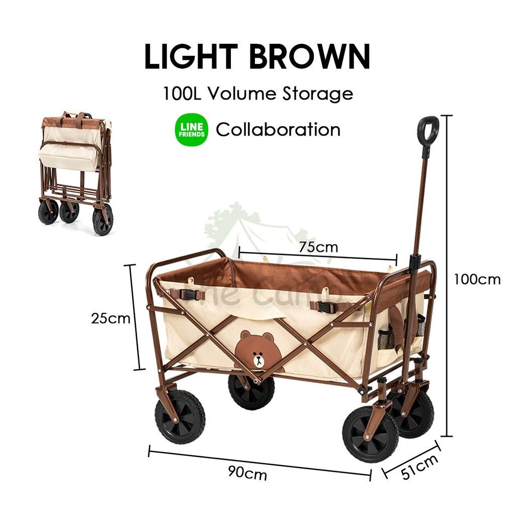 Mobi Garden Camping Portable Trolley Wagon 100L Litre Fast Easy Folding Cart Line Collaboration Outdoor Gear Naturehike