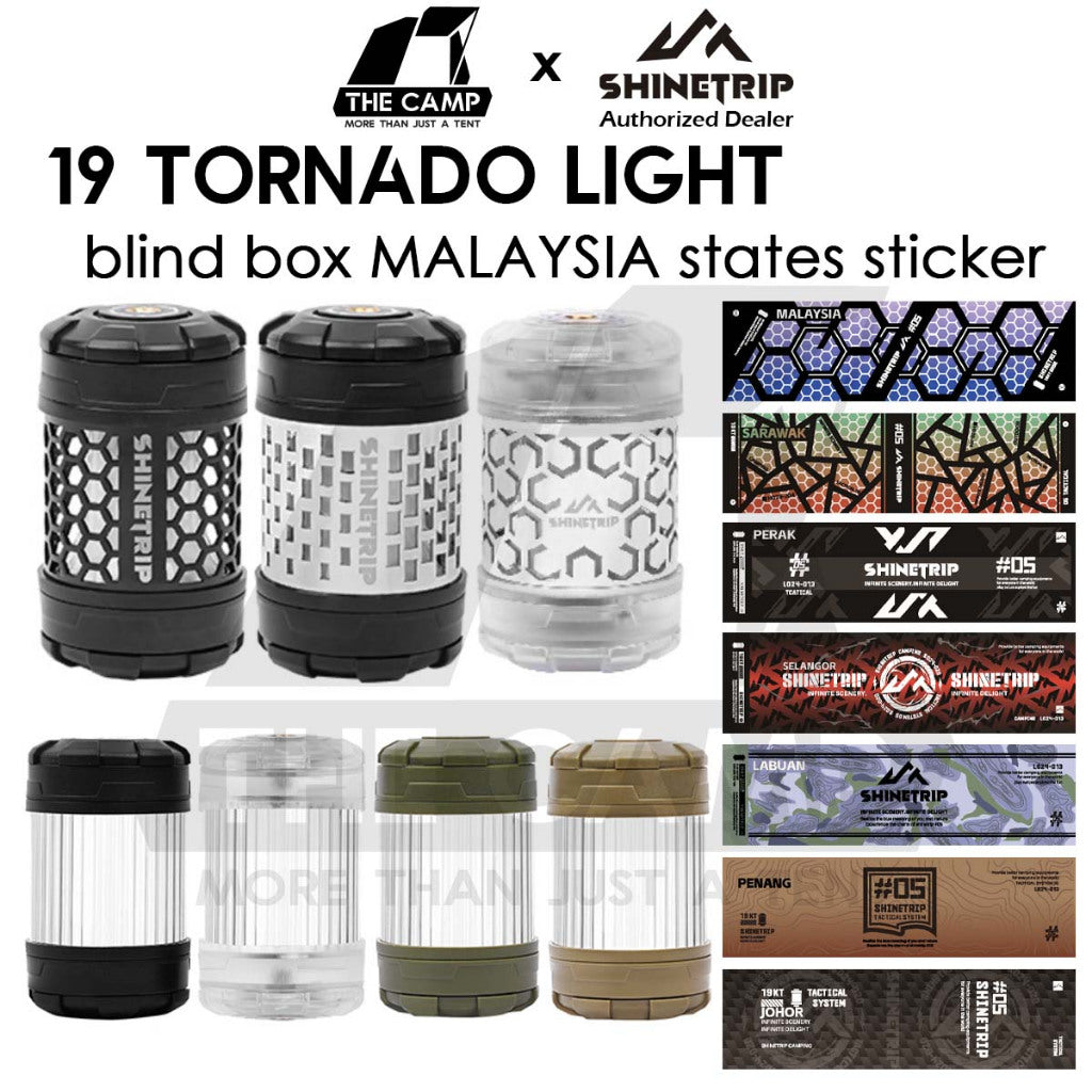 Shinetrip 19 Tornado Light Rotating Lamp Outdoor Camping Tactical Style Free Sticker Tripod Magnet Hanging Lanyard Strap