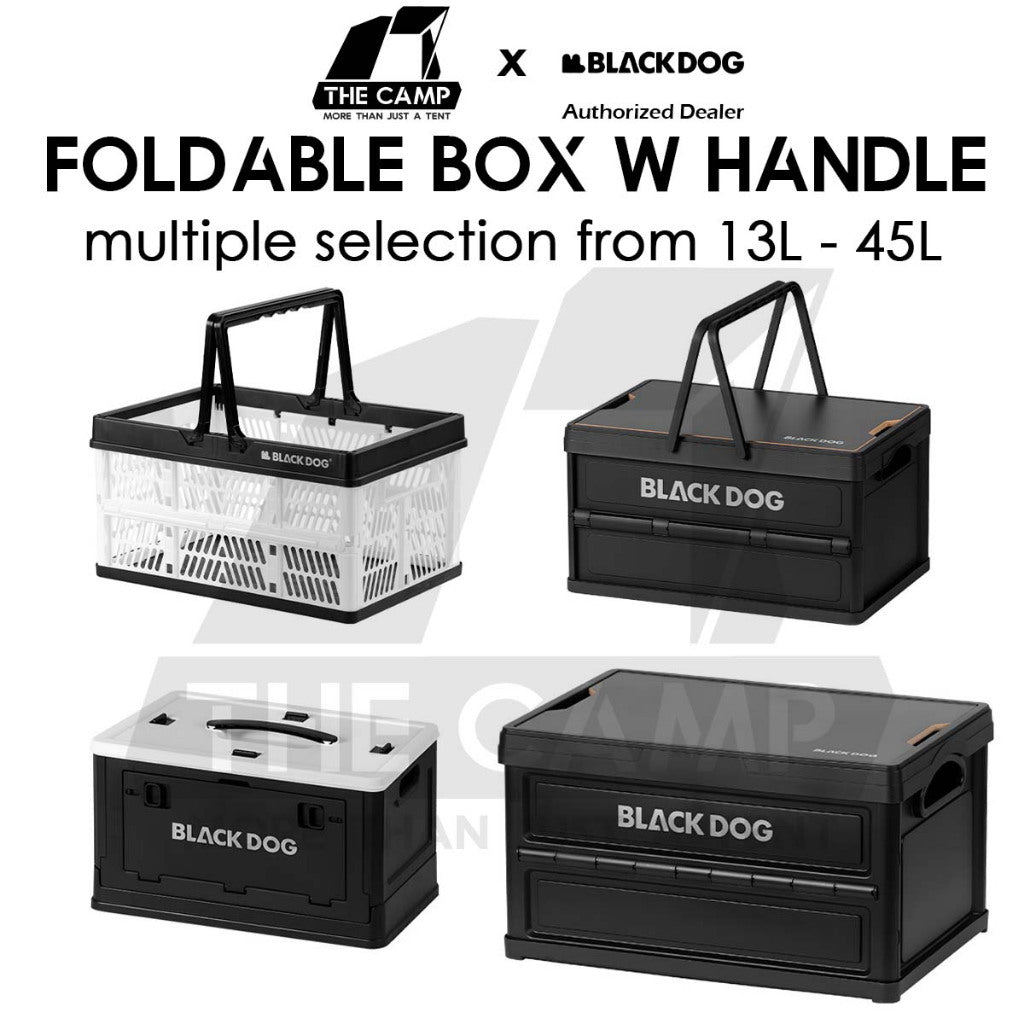 Blackdog Foldable Box Folding Storage Box Handle Outdoor Camping Portable Compact Size Black CBD2550XB015 CBD2550XB014