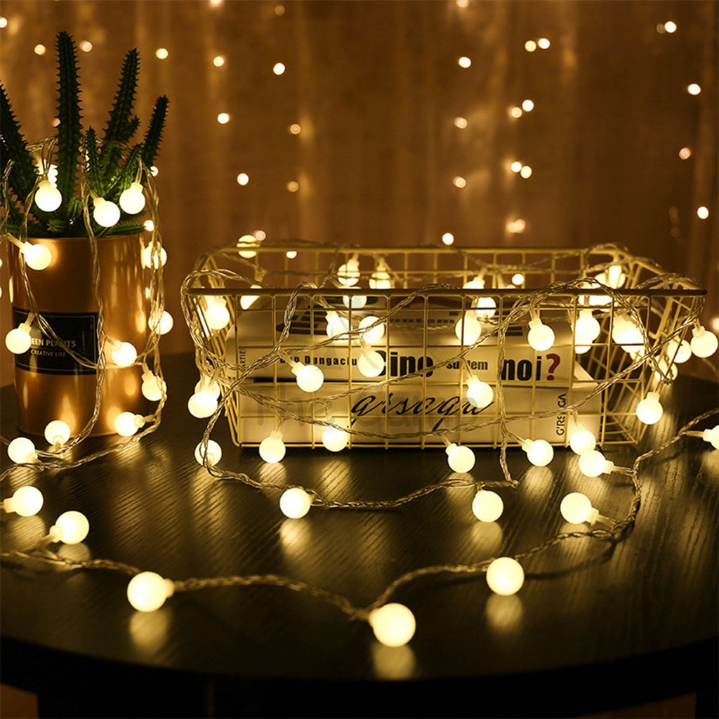 Outdoor LED Fairy Light Bulb Ball String USB Battery 3m 6m 10m Camping Wedding Decoration Xmas Weatherproof