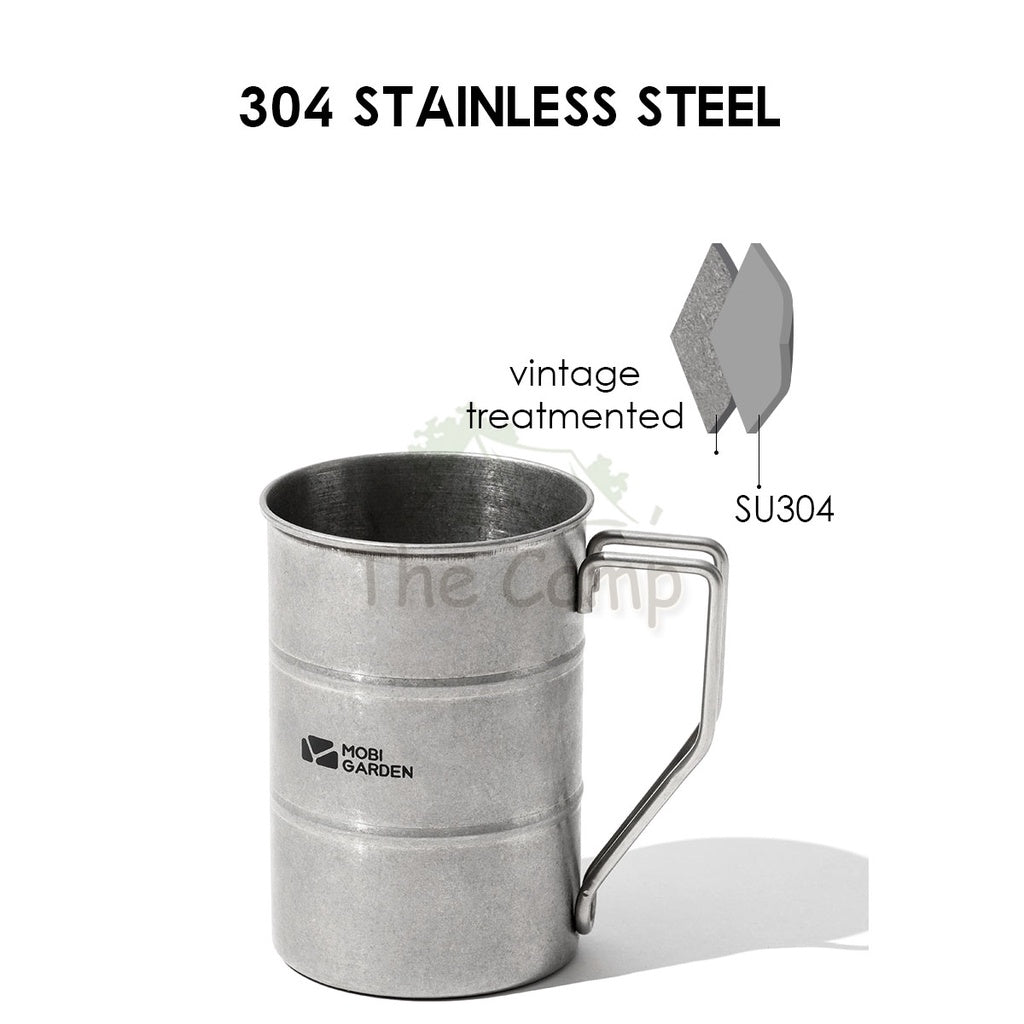 Mobi Garden Stainless Steel Cup Vintage Design 350ml Camping Picnic Table Peg Tent Flysheet Tent Pole Nail Bed Mattress