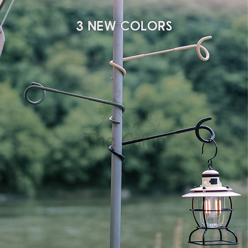 Camping 2-way Lamp Hanger Multipurpose Hook Aluminum Alloy Post Tent Pole Lantern Light Holder Portable Anti Slip