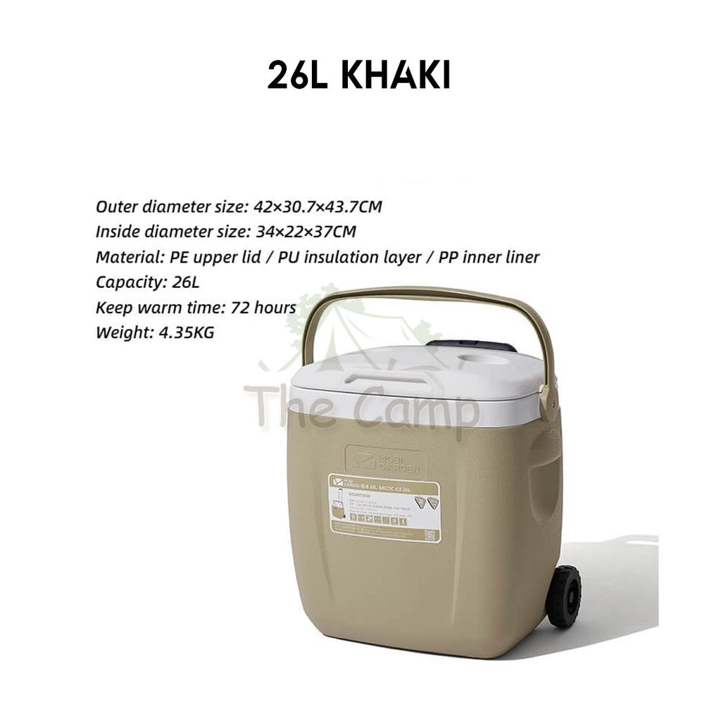 Mobi Garden Portable Cooler Box Ice Box Camping Outdoor Picnic Insulated Food Trolley Storage Box 17L 26L Freezer