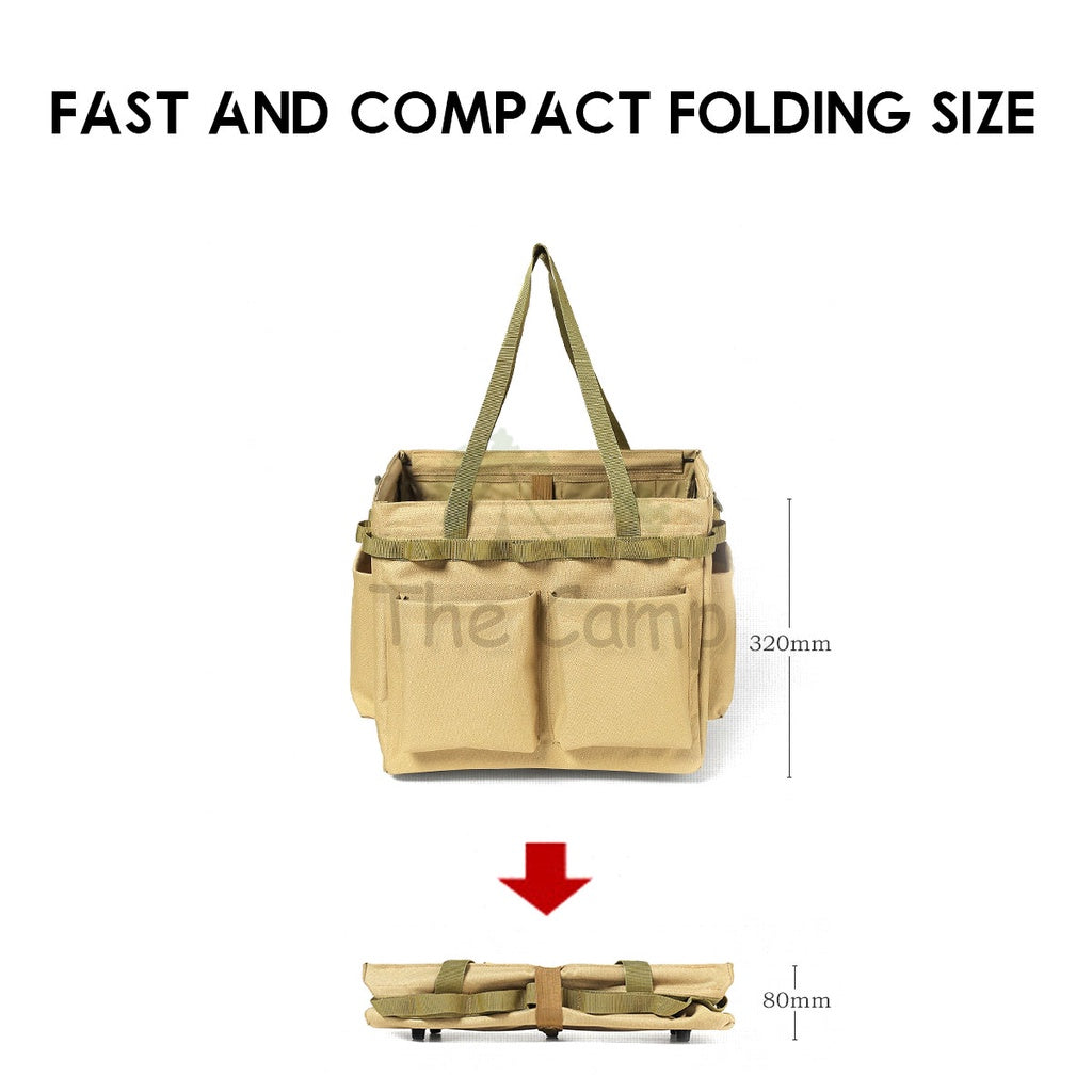 Outdoor Camping Storage Bag Big Capacity Heavy Duty Standable Reinforced Oxford Cloth Hiking Travelling Fishing
