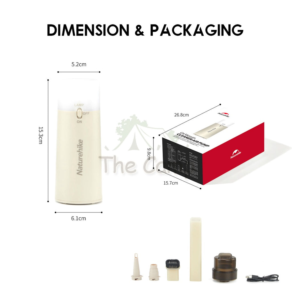 Naturehike Car Vacuum Cleaner Air Pump Light Power Bank Inflate or Deflate Multipurpose Multifunctional Tent Flysheet LE