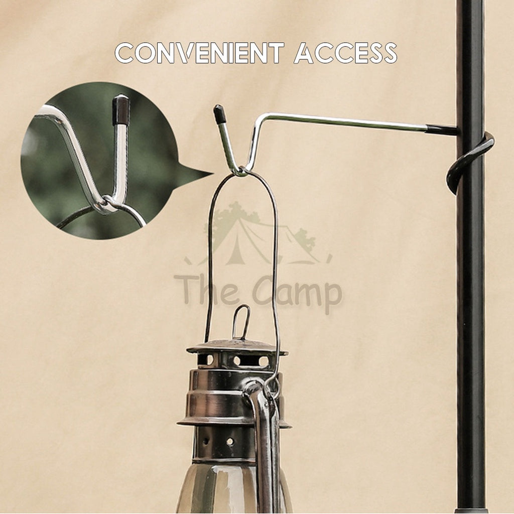 Camping 2-way Lamp Hanger Multipurpose Hook Aluminum Alloy Post Tent Pole Lantern Light Holder Portable Anti Slip