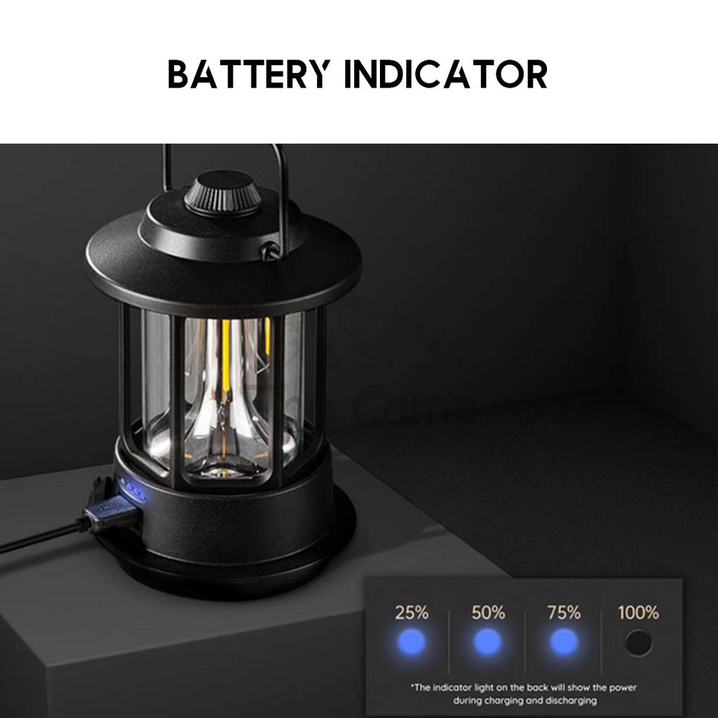 Blackdog Outdoor Camping Atmosphere Light LED Latern Portable Rechargeable Black Tent Flysheet Rope Nail Peg Pole Bed