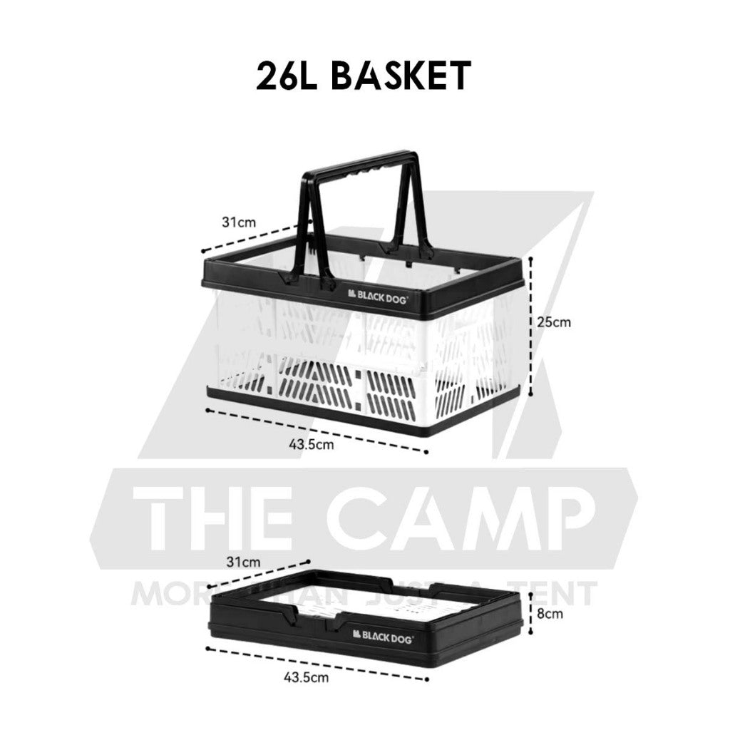 Blackdog Foldable Box Folding Storage Box Handle Outdoor Camping Portable Compact Size Black CBD2550XB015 CBD2550XB014