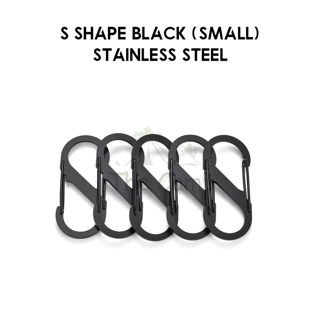 Carabiner D Shape S Shape Aluminium Stainless Steel Buckle Clip Key Chain Outdoor Camping Paracord Spring Keyring Hook