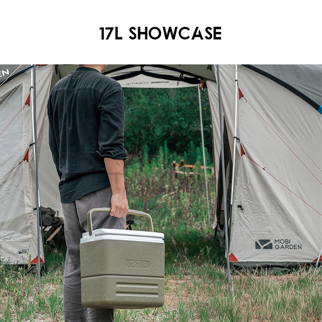 Mobi Garden Portable Cooler Box Ice Box Camping Outdoor Picnic Insulated Food Trolley Storage Box 17L 26L Freezer