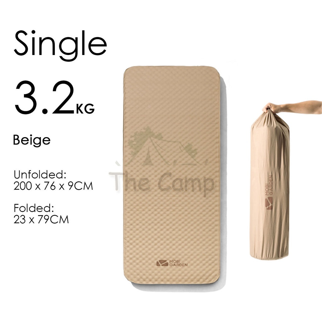 Mobi Garden Camping 3D Sponge Auto Inflate Bed Mattress Inflatable Single Double Outdoor Foldable Family Naturehike