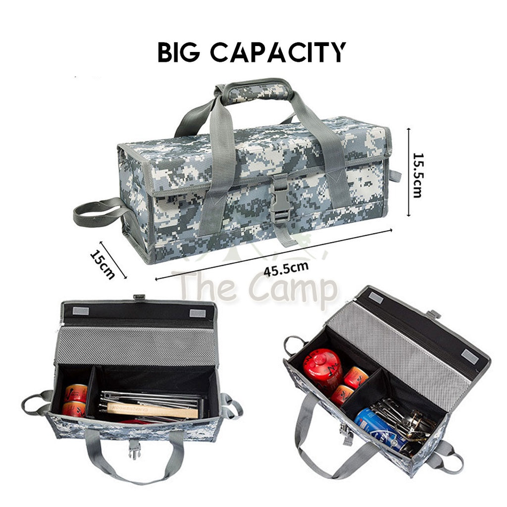 Multipurpose Camping Tool Bag Hammer Nail Tent Peg Portable Outdoor Multifunction Foldable Camo