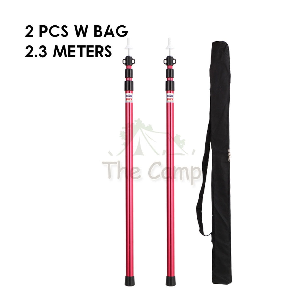 Camping Adjustable Rod for Flysheet Tarp Tent Camp Bag Hiking Family 2.3 3.0 2 3 m Support Pole with Bag Retractable