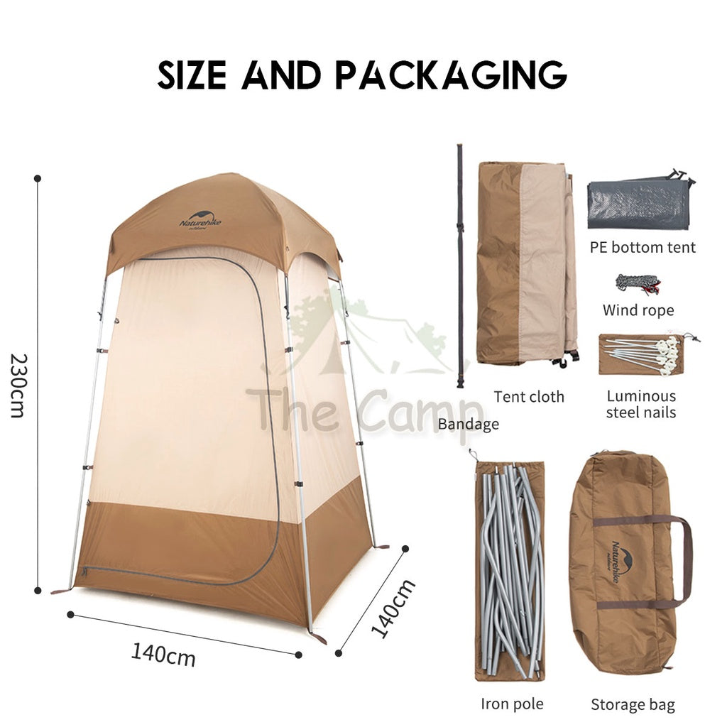 Naturehike Outdoor Camping Changing Shower Tent Travel Bathroom Portable Toilet Waterproof Flysheet Tarp Peg Rope Nail