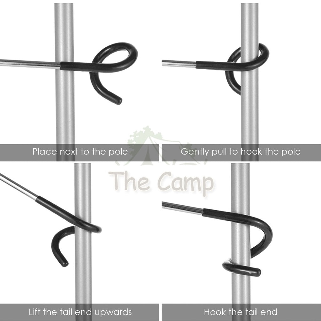Camping 2-way Lamp Hanger Multipurpose Hook Aluminum Alloy Post Tent Pole Lantern Light Holder Portable Anti Slip