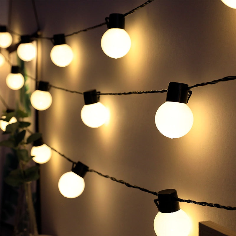 Outdoor LED Fairy Big Light Bulb 5cm Ball String USB Battery Solar 5m 8m Camping Wedding Party Decoration Waterproof