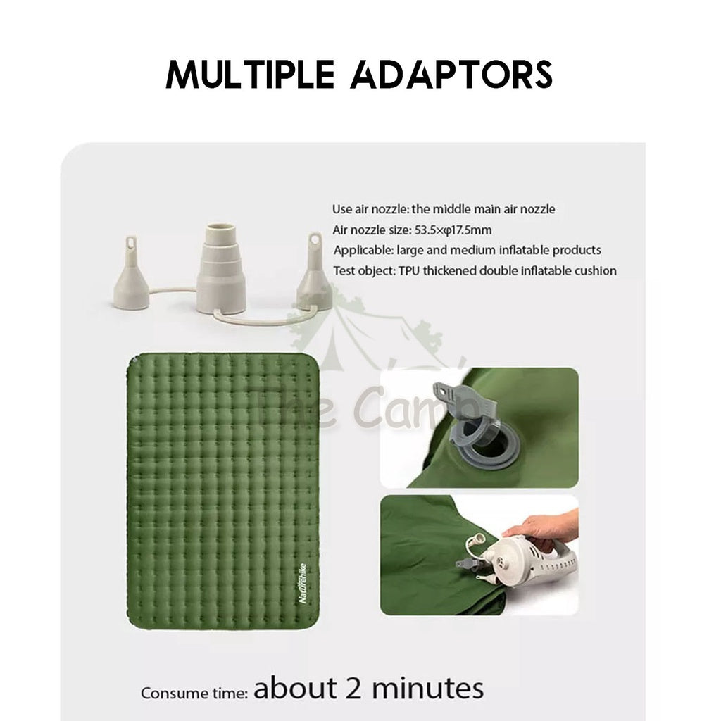 Naturehike Inflate Deflate Air Pump Portable Camping Bed Built in Battery Mattress Tent Flysheet Tarp Table Chair Bag