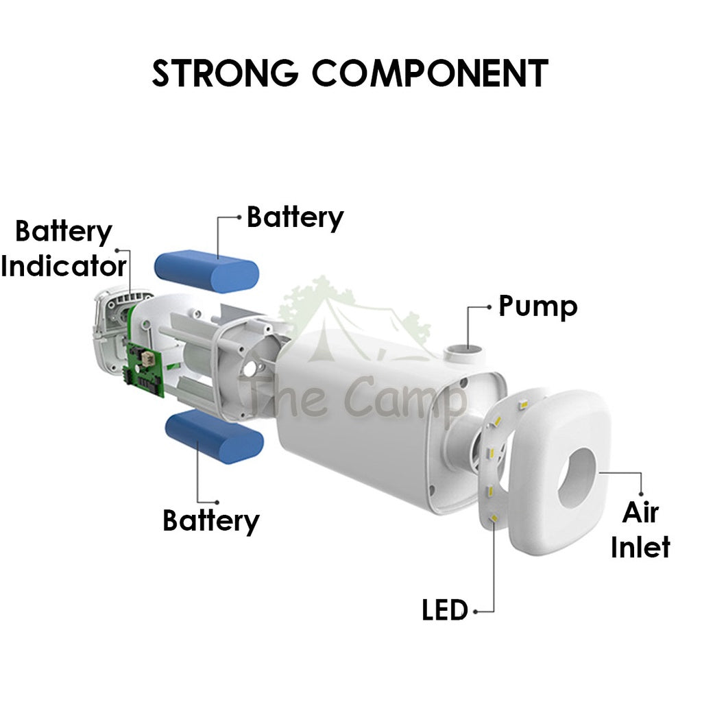 Naturehike 3 in 1 Rechargeable Air Pump + LED Lamp Light Lantern for Inflatable Mattress Pillow Camping