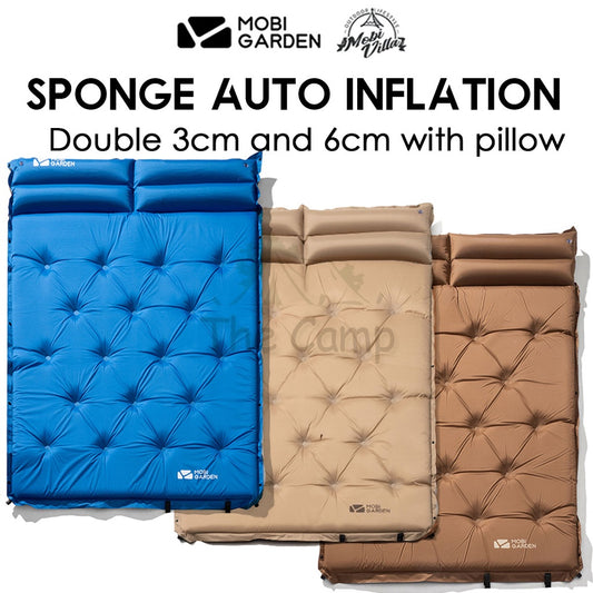 Mobi Garden Sponge Auto Inflation Bed Camping Mattress Inflatable Double Outdoor Tent Foldable Family Naturehike