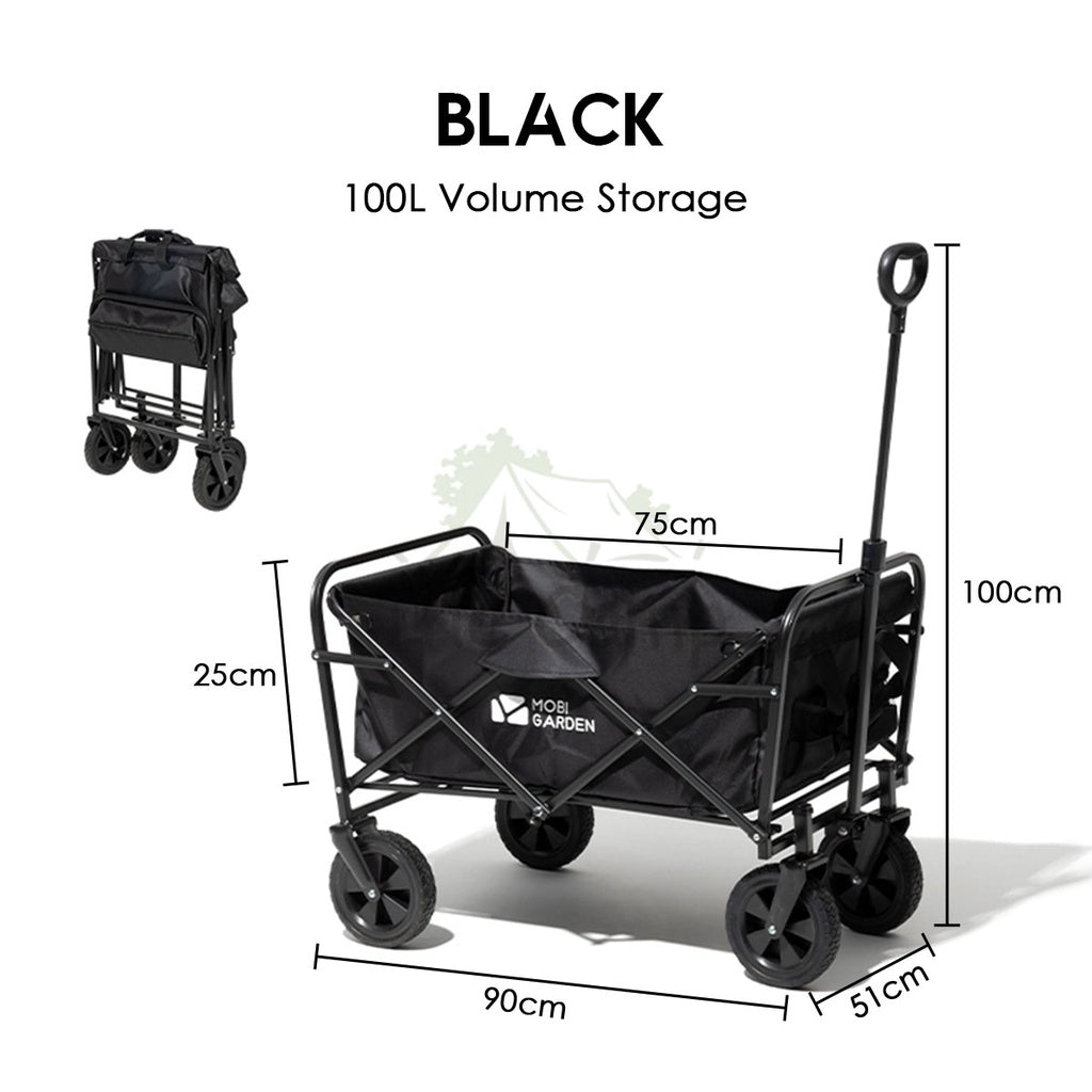 Mobi Garden Camping Portable Trolley Wagon 100L Litre Fast Easy Folding Cart Line Collaboration Outdoor Gear Naturehike