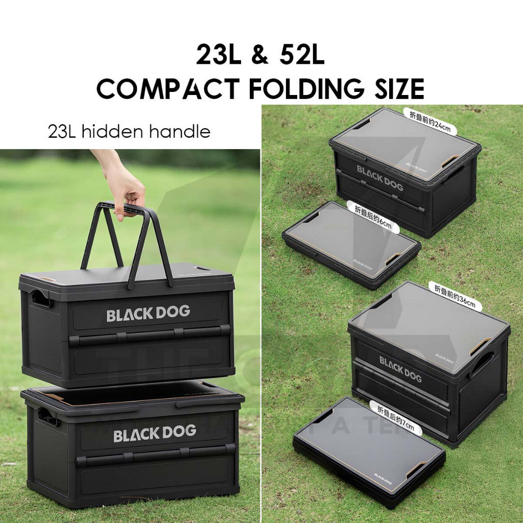 Blackdog Foldable Box Folding Storage Box Handle Outdoor Camping Portable Compact Size Black CBD2550XB015 CBD2550XB014
