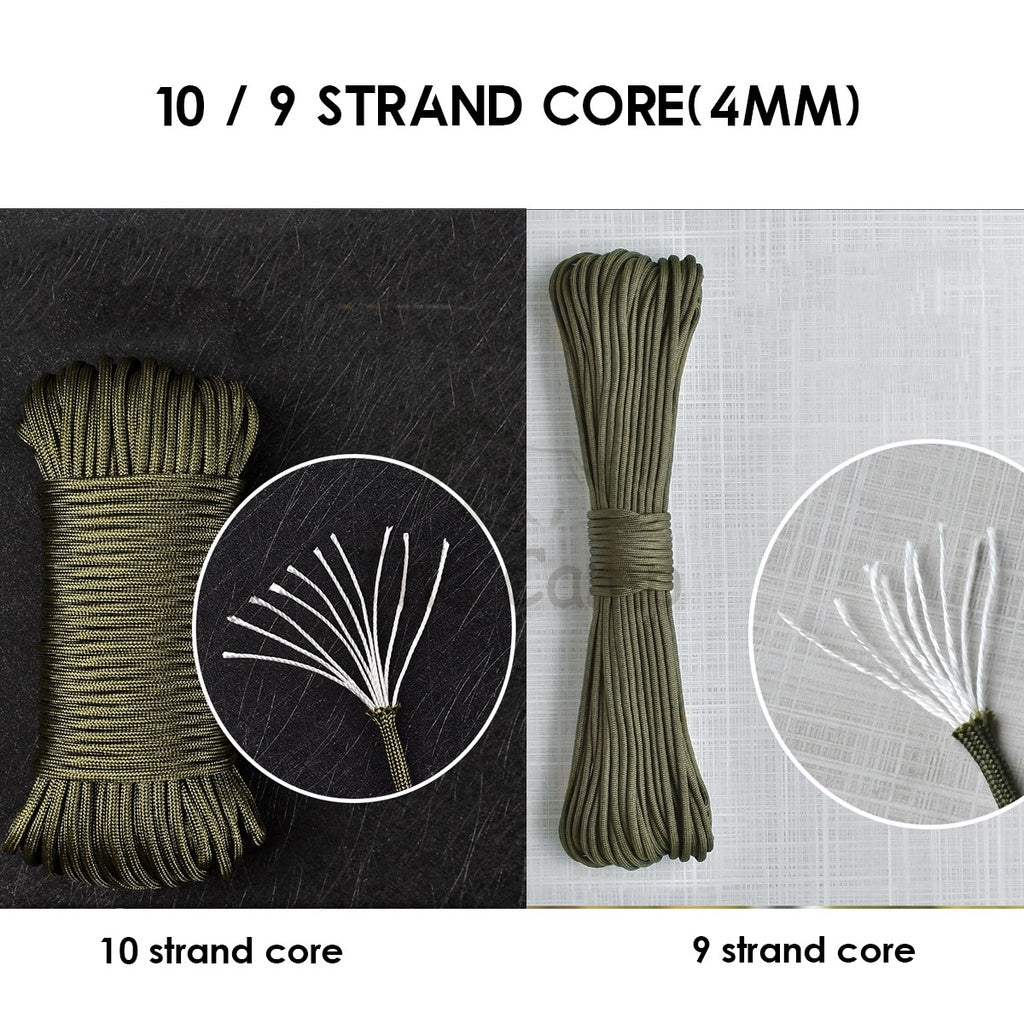 9 / 10 Strand Core 4mm 31m 100m Paracord Rope Parachute Cord Military Standard Lanyard Flysheet Tarp Tent Camping Survi