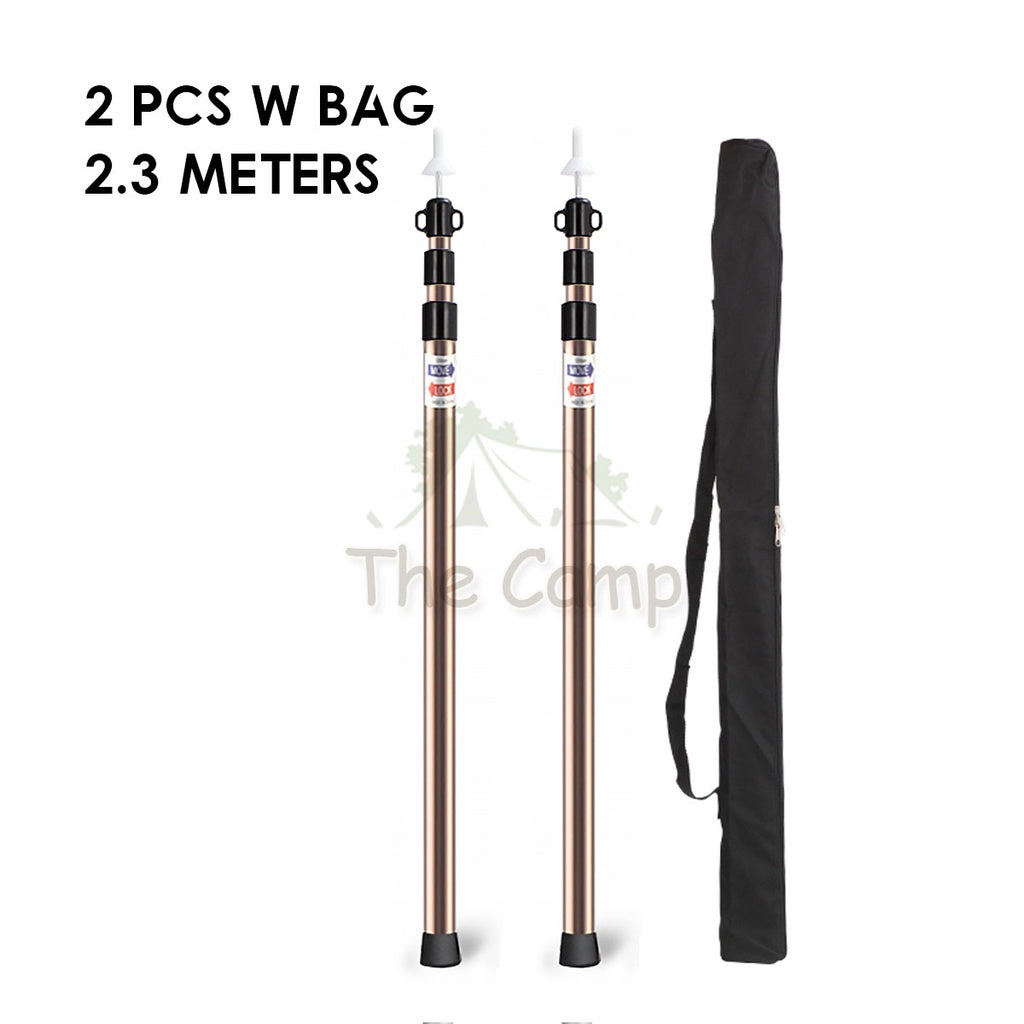 Camping Adjustable Rod for Flysheet Tarp Tent Camp Bag Hiking Family 2.3 3.0 2 3 m Support Pole with Bag Retractable
