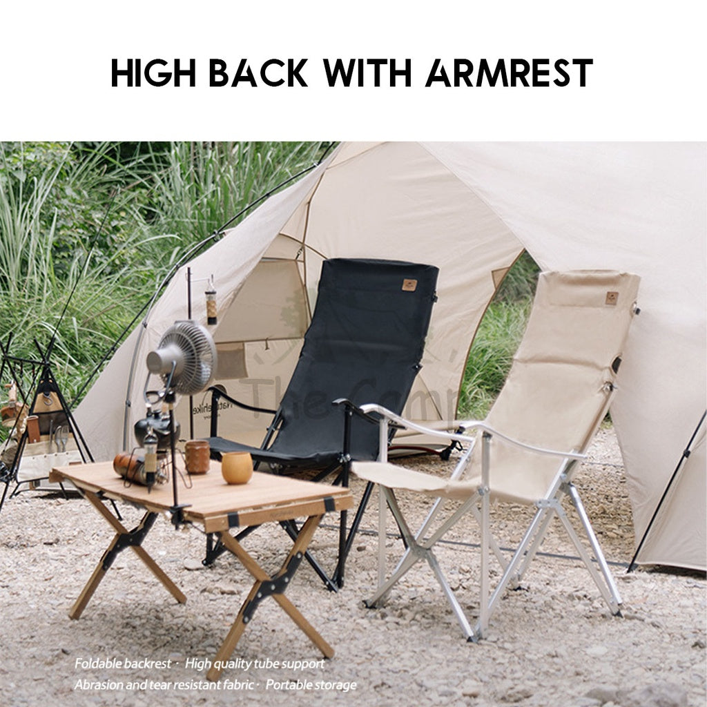 Naturehike Folding Chair Camping Highback Chair with Armrest Arm Rest Outdoor Foldable Aluminium Lightweight NH20JJ032