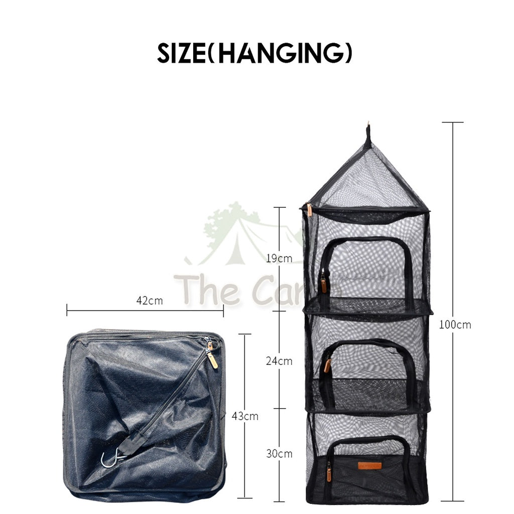 Portable Hanging Standing Rack Net Mesh Bag Foldable 4 Layers Dish Shelf Camping Equipment Dryer Utensils Storage Drying