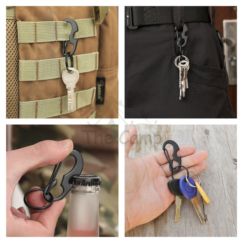 Carabiner D Shape S Shape Aluminium Stainless Steel Buckle Clip Key Chain Outdoor Camping Paracord Spring Keyring Hook