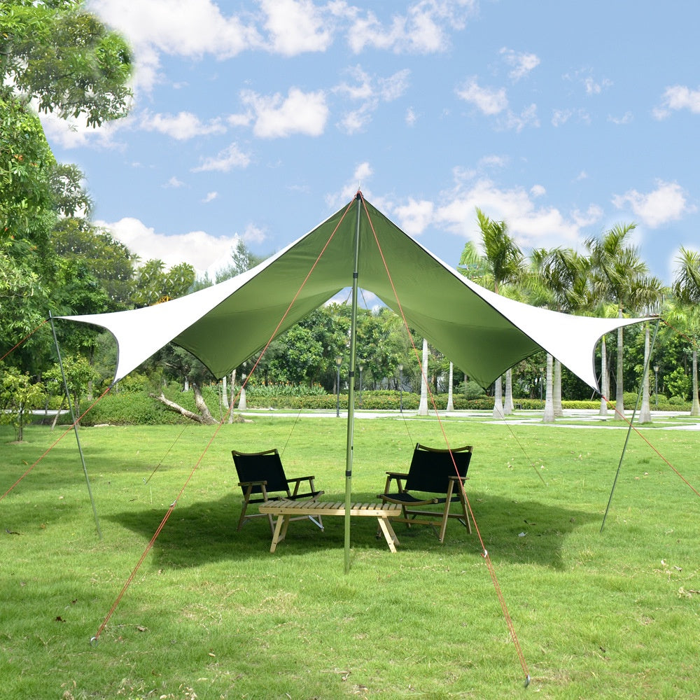 VIDALIDO Monster Tarp Flysheet Silver Coating Black Coated Camping Waterproof Shelter Tent Awning