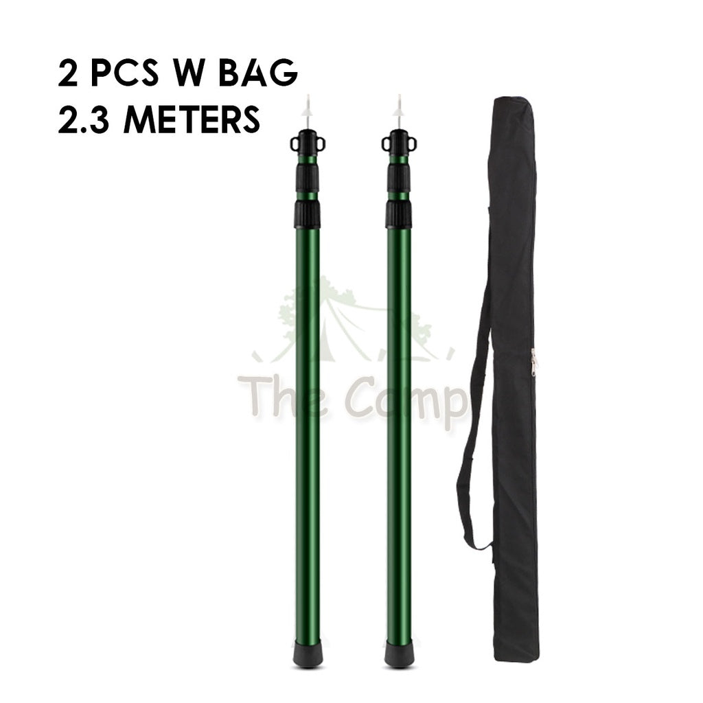Camping Adjustable Rod for Flysheet Tarp Tent Camp Bag Hiking Family 2.3 3.0 2 3 m Support Pole with Bag Retractable