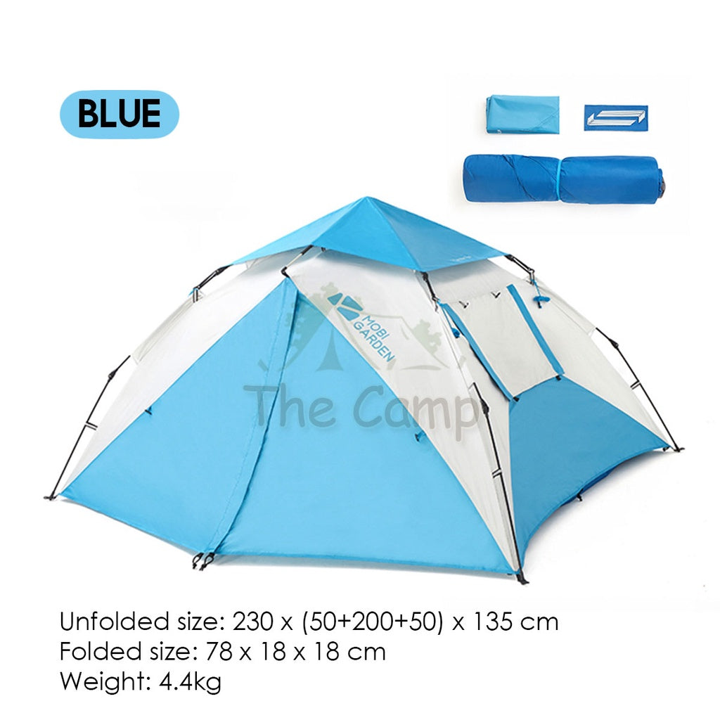 Mobi Garden Camping Automatic Anti Rainstorm Tent Large Space 2 3 4 People Quick Fast Rainproof Outdoor Tent Camp