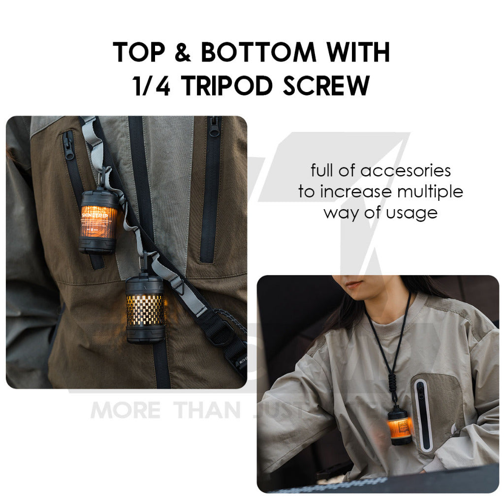 Shinetrip 19 Tornado Light Rotating Lamp Outdoor Camping Tactical Style Free Sticker Tripod Magnet Hanging Lanyard Strap