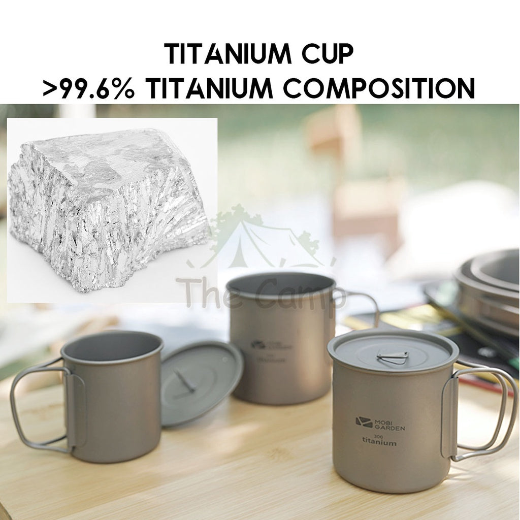 Mobi Garden Titanium Series Product Cup Bowl Cutlery Set Fork Spoon Knife Cookware Utensil