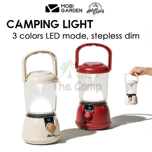 Mobi Garden Super Bright 3 Color Mode Stepless Dimming LED Hanging Table Lamp Camping Light Outdoor USB Hiking Fishing
