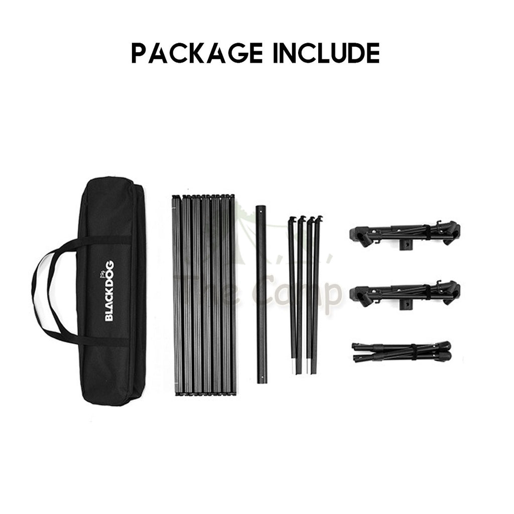 Blackdog Adjustable Aluminium Alloy Folding Table Foldable Wagon Table Top Tabletop Black Tent Pole Tarp Camping Chair