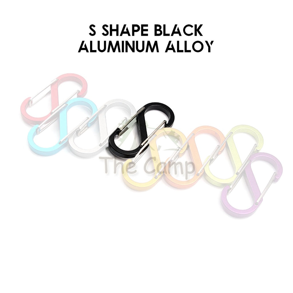 Carabiner D Shape S Shape Aluminium Stainless Steel Buckle Clip Key Chain Outdoor Camping Paracord Spring Keyring Hook