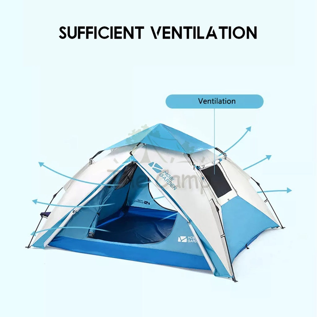 Mobi Garden Camping Automatic Anti Rainstorm Tent Large Space 2 3 4 People Quick Fast Rainproof Outdoor Tent Camp