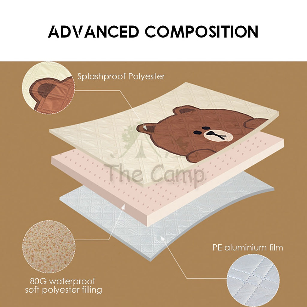 Mobi Garden Portable Carpet Line Friends Collaboration Large Compact 2 3 4 People Picnic Mat Splashproof Outdoor Camp