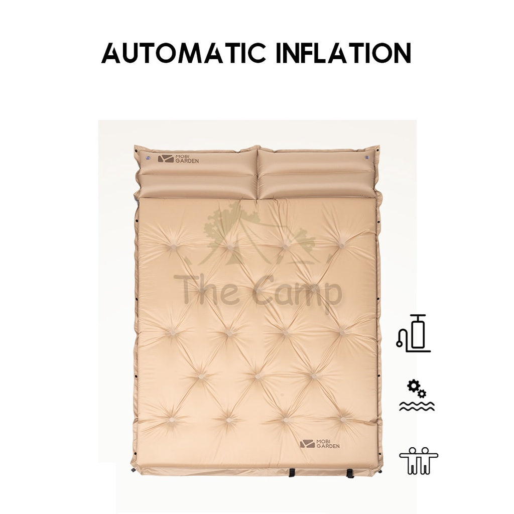 Mobi Garden Sponge Auto Inflation Bed Camping Mattress Inflatable Triple Outdoor Tent Foldable Family Naturehike