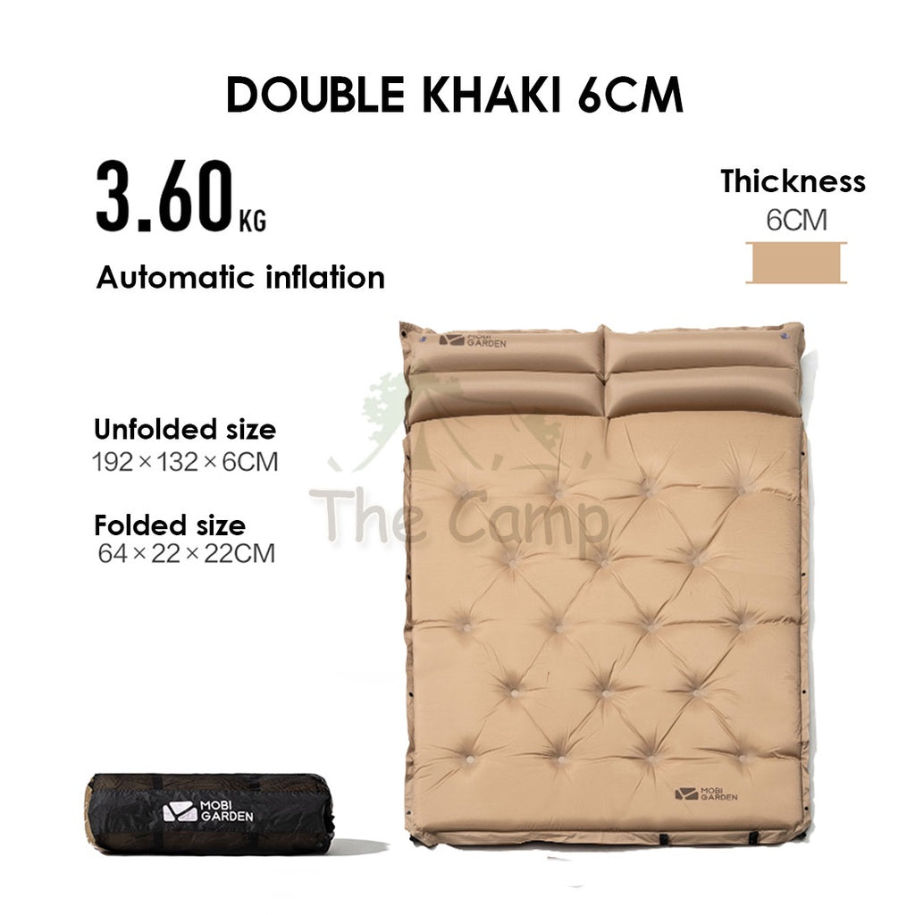 Mobi Garden Sponge Auto Inflation Bed Camping Mattress Inflatable Double Outdoor Tent Foldable Family Naturehike