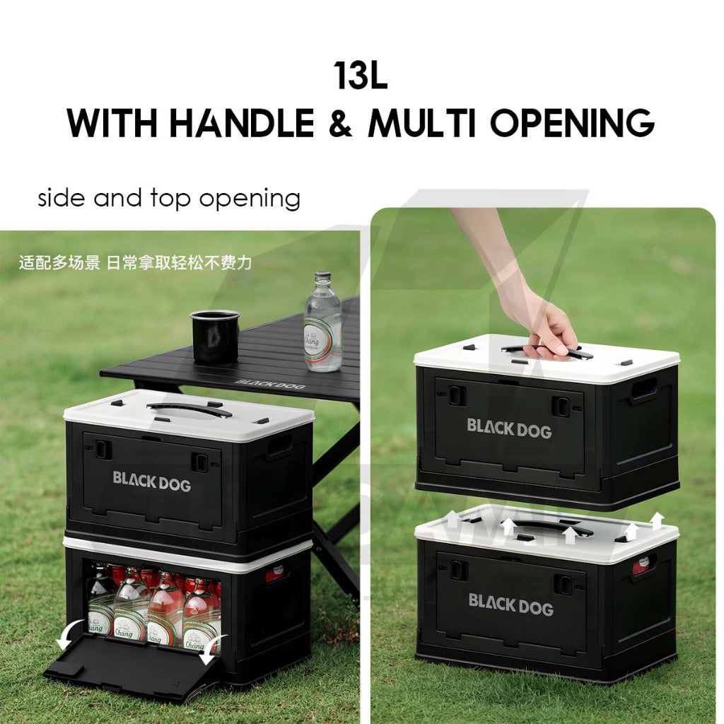 Blackdog Foldable Box Folding Storage Box Handle Outdoor Camping Portable Compact Size Black CBD2550XB015 CBD2550XB014