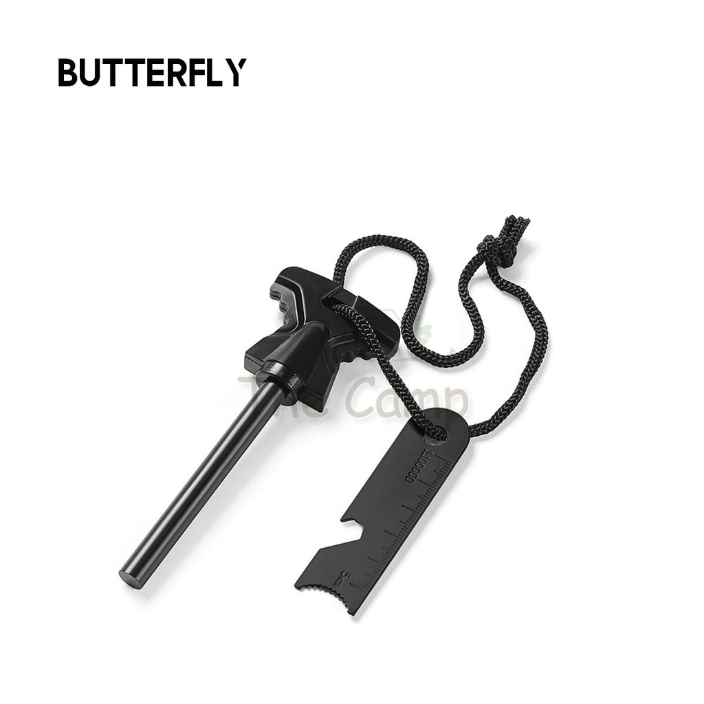 Outdoor Magnesium Fire Starter Ferro Rod Flint Stone with Ruler Camping Api Batu Emergency Survival Spark Lighter